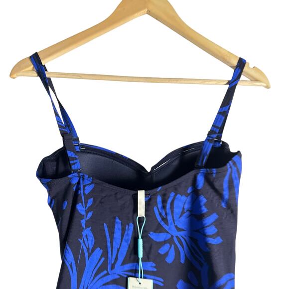 Sea Level Tradewind Twist Front Bandeau One Piece Swimsuit Night Sky Size 8 - Picture 10 of 13